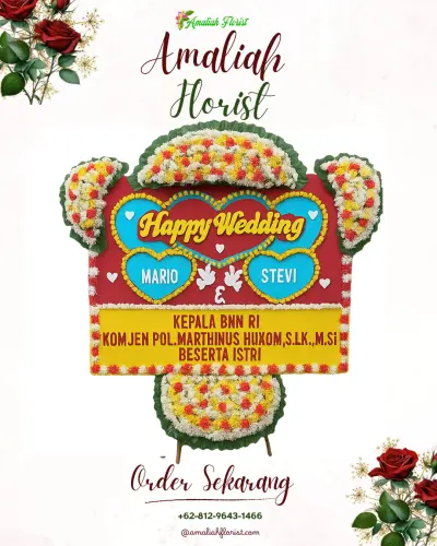 Karangan Papan Bunga Pernikahan di Candiroto